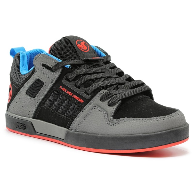 DVS Comanche 2.0+ 021 CHARCOAL BLACK FIERY RED BLUE NUBUCK