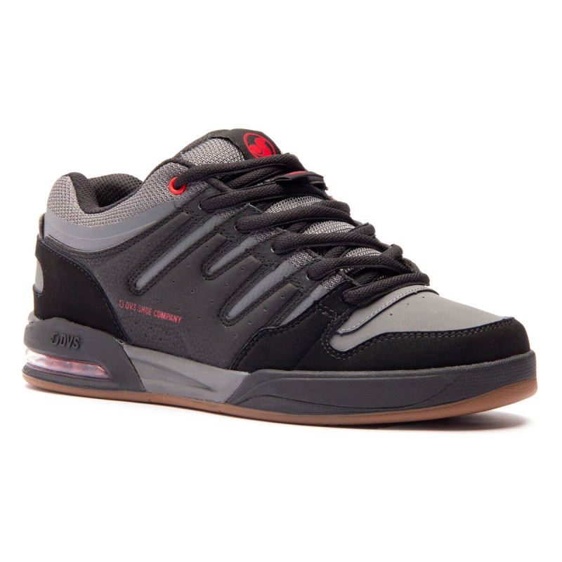 DVS TYCHO 009 BLACK RED CHARCOAL NUBUCK